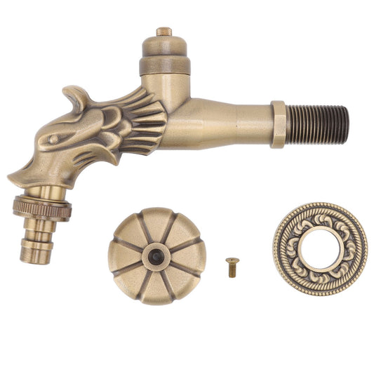Antique Faucet G1/2 Engraved Brass Vintage Bronze Horse Shape Hanging Bathroom Sink Faucet Internal Thread V1294-YM0523-3112220035511