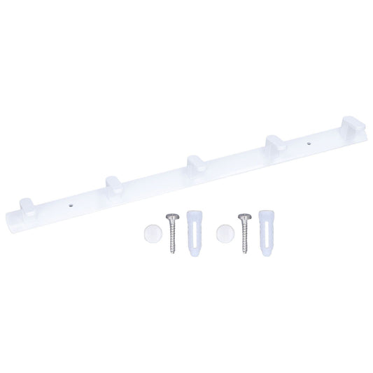 Wall Mounted Coat Rack Modern Stylish Coat Hanger Rack with 5 Hooks for Bathroom Living Room White V1294-YM0523-3112220037311