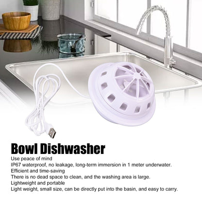 Mini Ultrasonic Dishwasher Portable USB Household Fruit Dishwasher for Home KitchenWhite V1294-YM0523-3113210186111