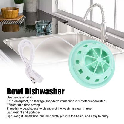 Mini Ultrasonic Dishwasher Portable USB Household Fruit Dishwasher for Home KitchenGreen V1294-YM0523-3113210186112