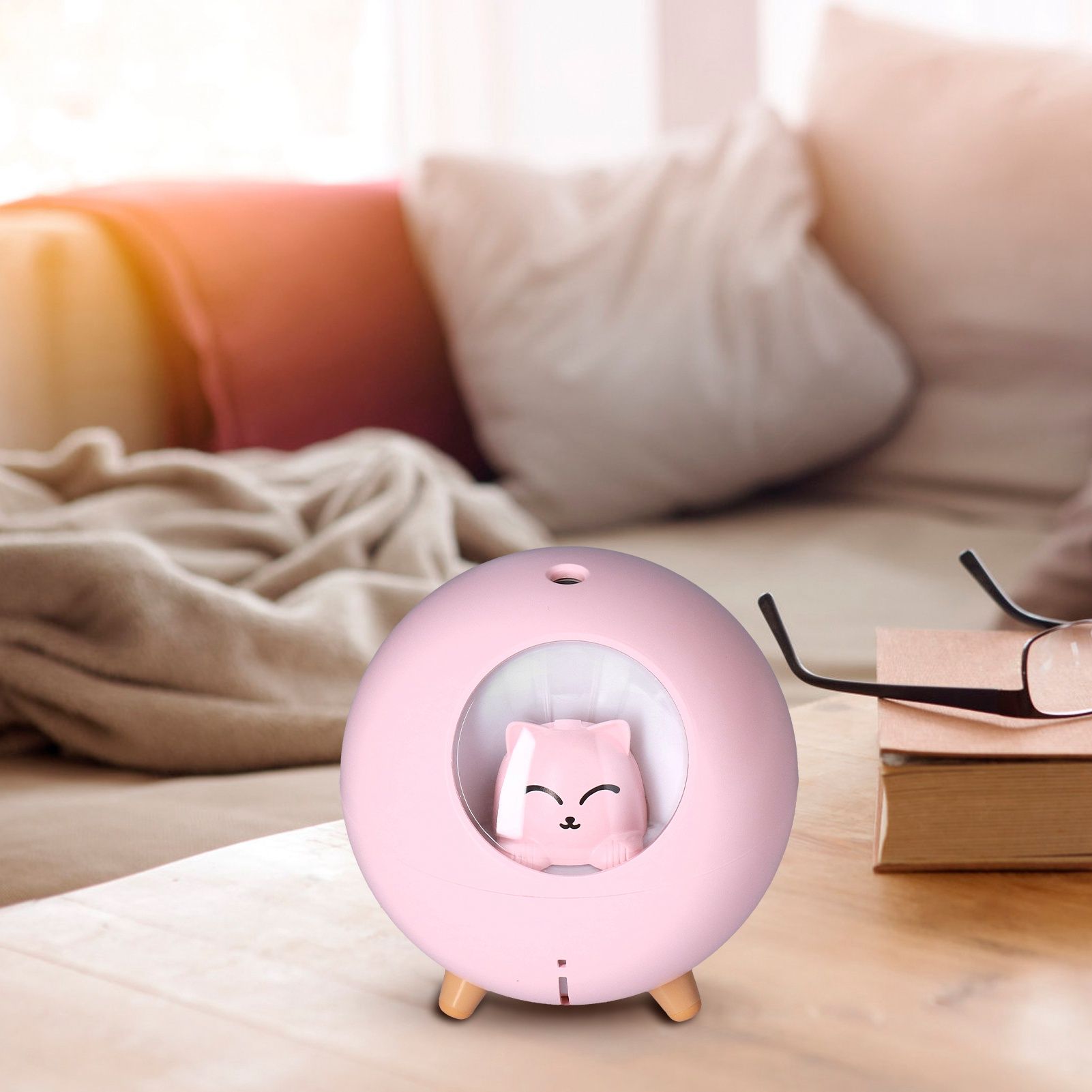 Mini Car Air Humidifier Lovely USB Cool Mist Humidifiers for Offices Bedrooms 220 MLPink V1294-YM0523-3113210208213