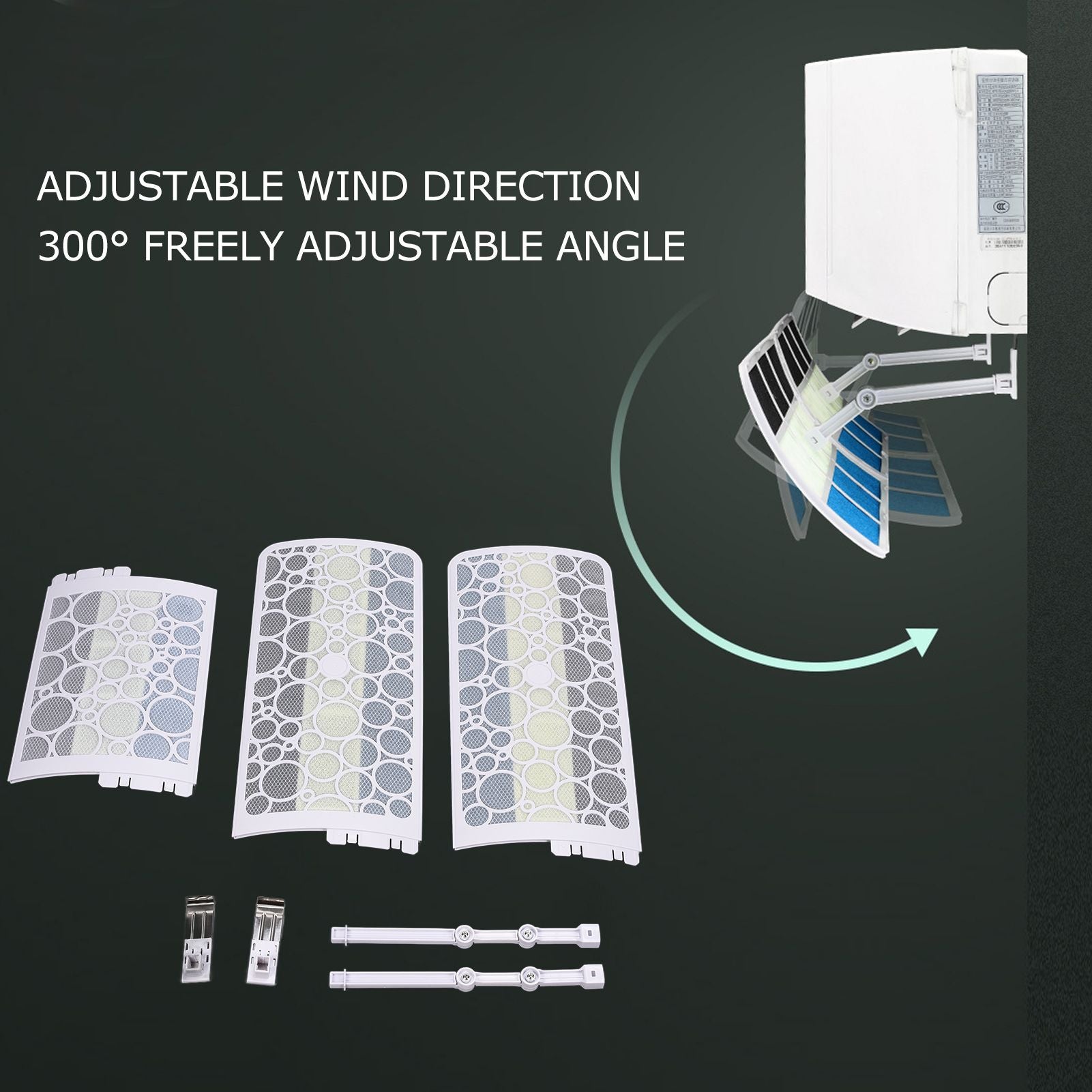 1200mm Air Conditioning Windshield 300 degrees Adjustable Anti Direct Blowing Air Outlet Deflector Baffle V1294-YM0523-3113210215811