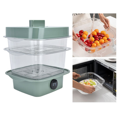 4Pcs/Set Multilayer Food Insulation Cover Transparent Leftovers Dust Cover with Temperature Panel V1294-YM0523-3113210216611