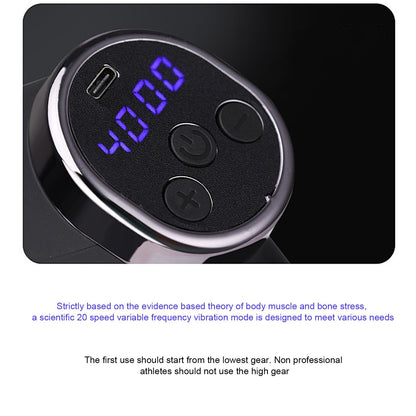 Mini Electric Muscle Massager with 20 Gears Adjustment Vibration Relaxation Equipment USB Charging Gray V1294-YM0523-3113210224411