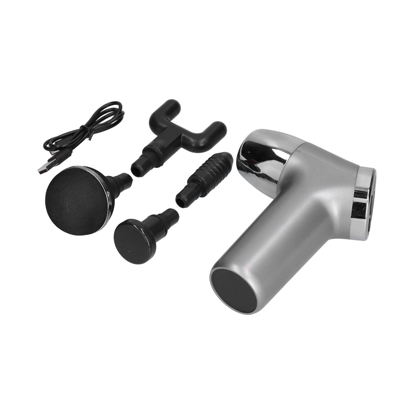 Mini Electric Muscle Massager with 20 Gears Adjustment Vibration Relaxation Equipment USB Charging Gray V1294-YM0523-3113210224411