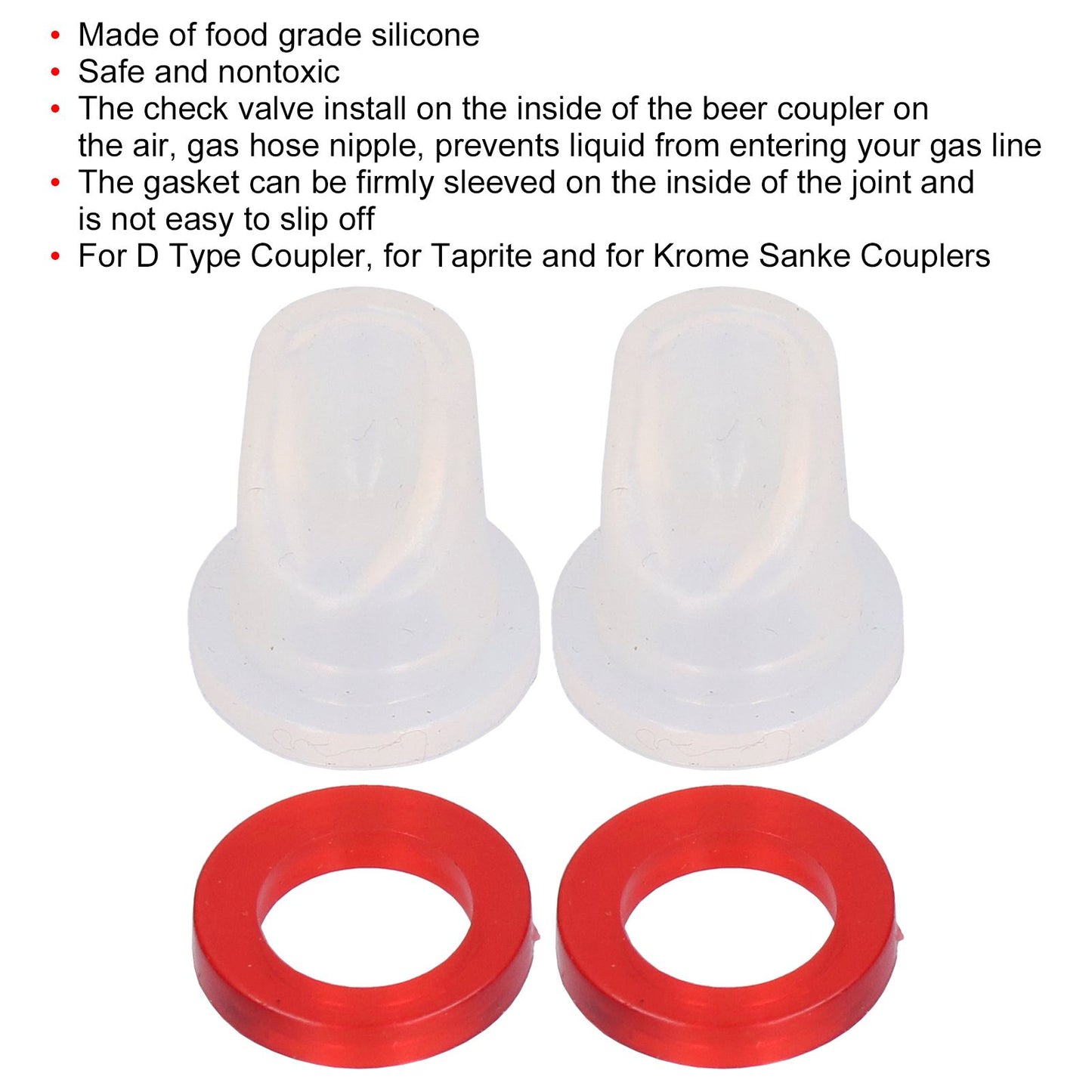 Beer Keg Coupler Check Valve and Washer Kit for D Type Coupler Taprite for Krome Sanke Couplers V1294-YM0523-3113210227411