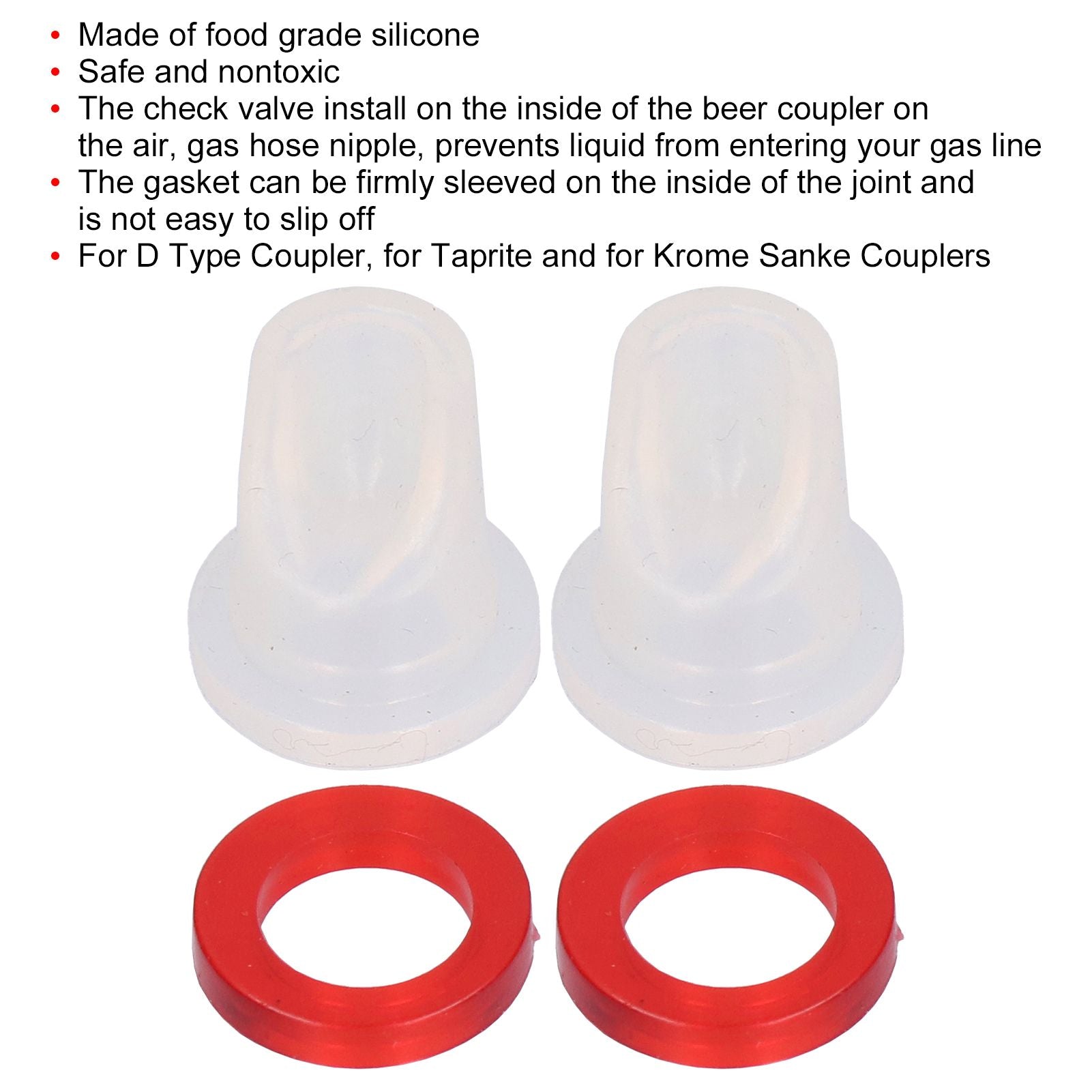 Beer Keg Coupler Check Valve and Washer Kit for D Type Coupler Taprite for Krome Sanke Couplers V1294-YM0523-3113210227411