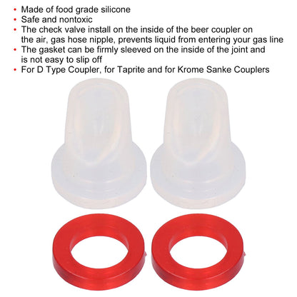 Beer Keg Coupler Check Valve and Washer Kit for D Type Coupler Taprite for Krome Sanke Couplers V1294-YM0523-3113210227411