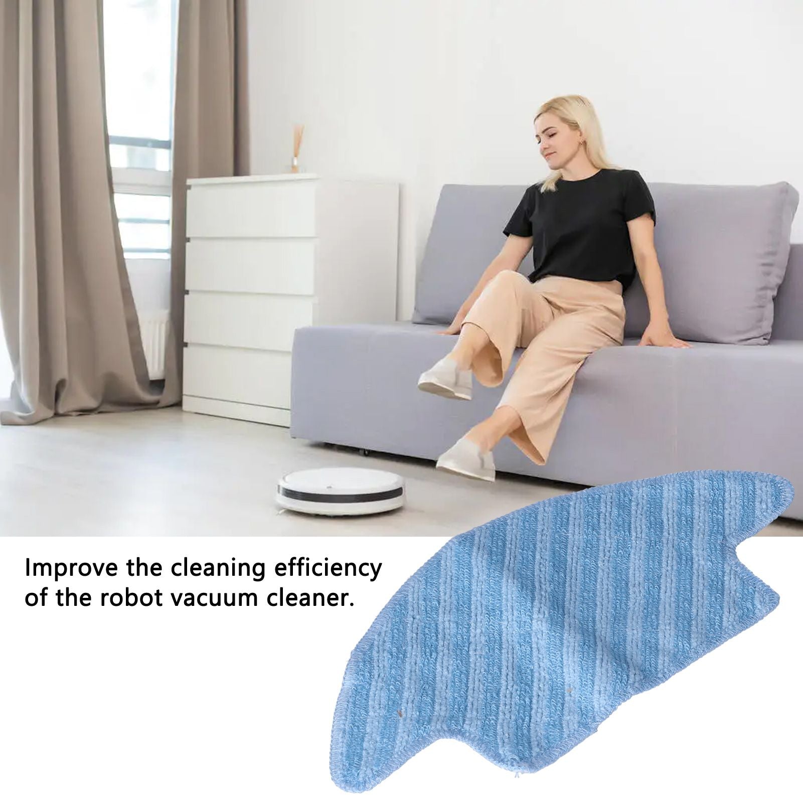 2PCS Mop Cleaning Pad Mopping Cleaning Cloth Replacement Fit for Lefant M210 M210S M210B M213 V1294-YM0523-3113210236311