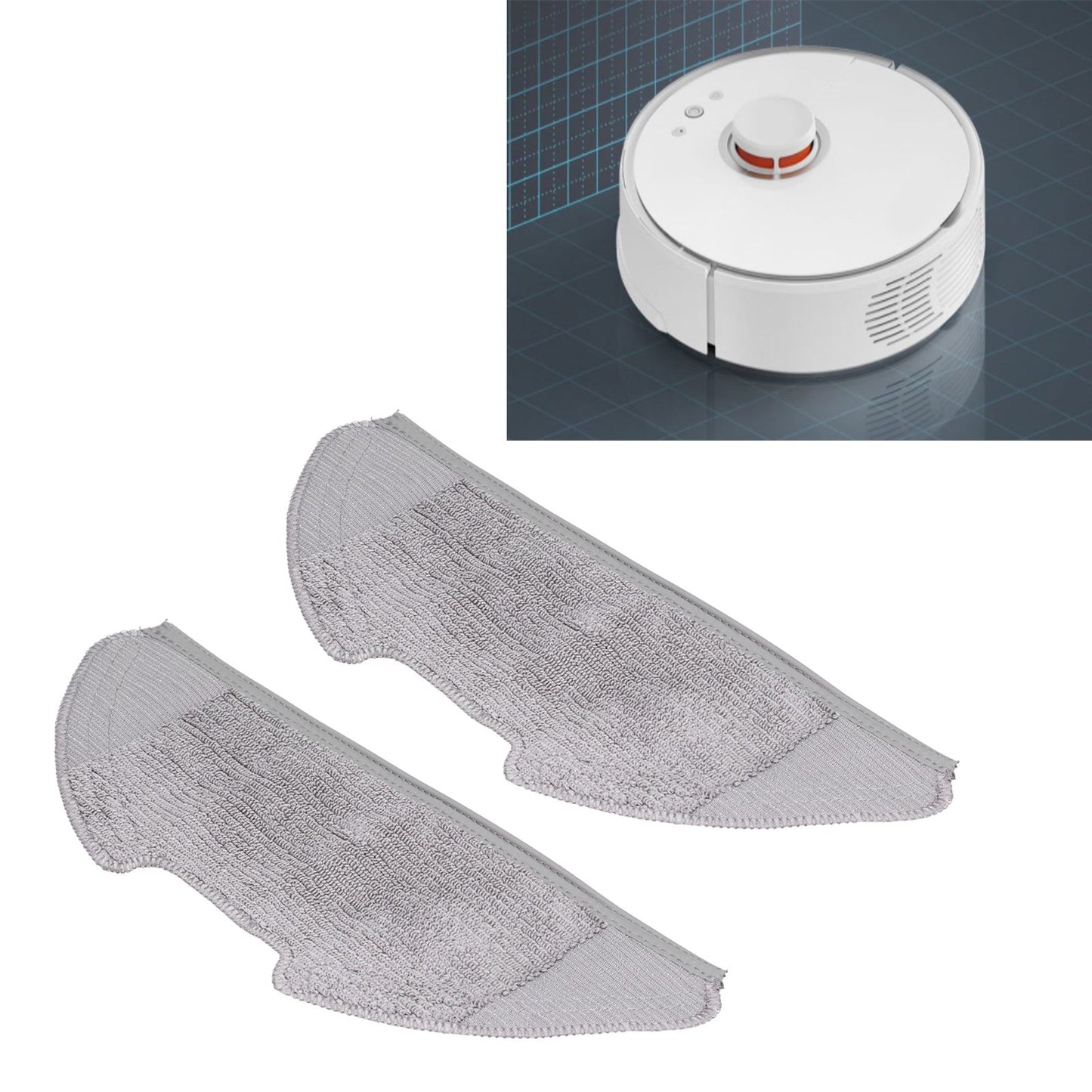 2Pcs Sweeper Mop Pad Adapted Removable High Efficient Mop Cloth Fit for Xiaomi Mijia PRO V1294-YM0523-3113210237011