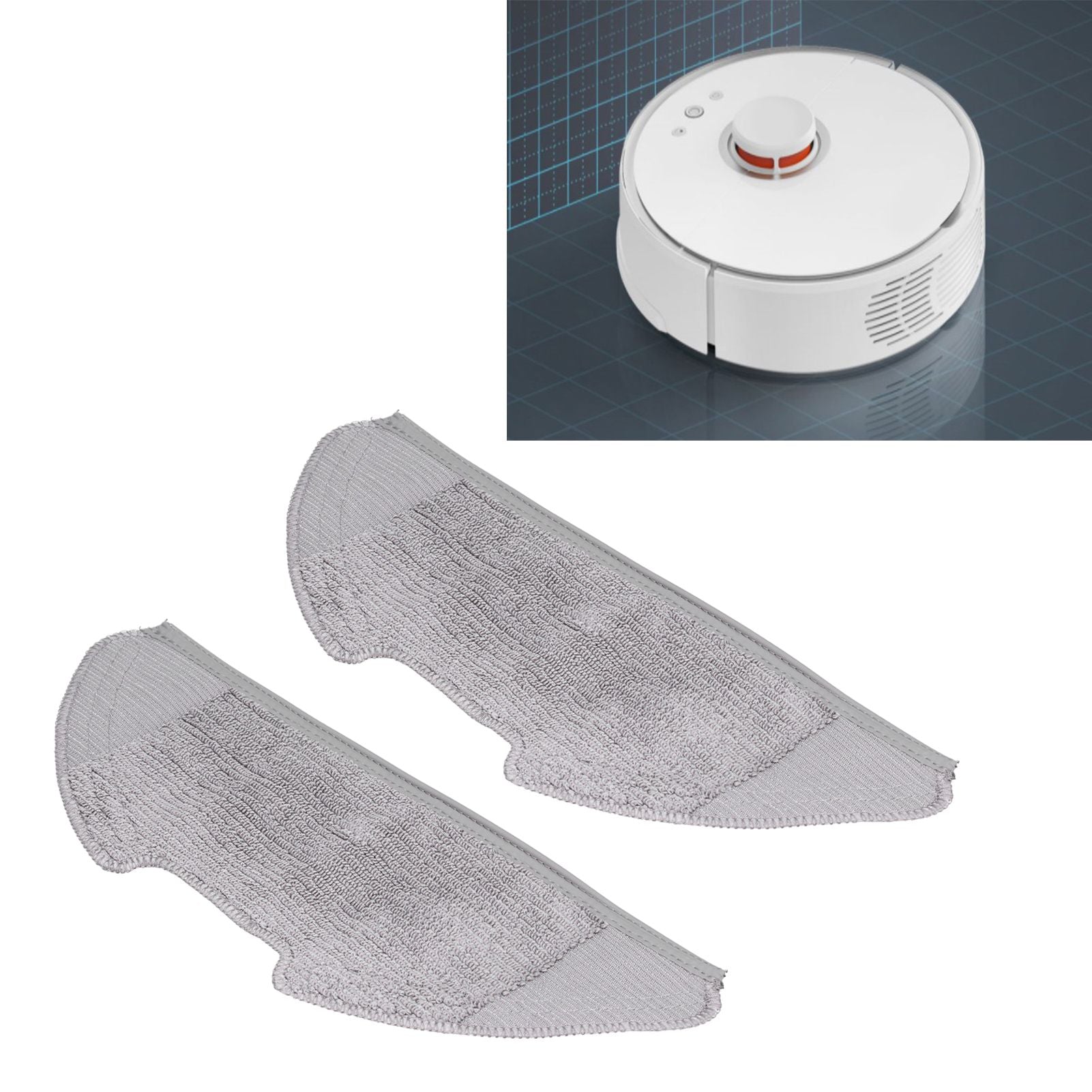 2Pcs Sweeper Mop Pad Adapted Removable High Efficient Mop Cloth Fit for Xiaomi Mijia PRO V1294-YM0523-3113210237011