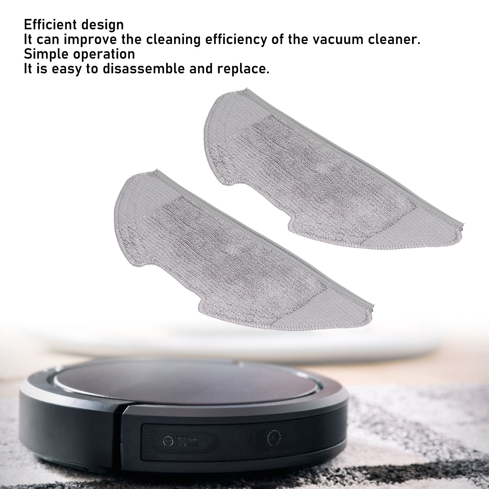 2Pcs Sweeper Mop Pad Adapted Removable High Efficient Mop Cloth Fit for Xiaomi Mijia PRO V1294-YM0523-3113210237011