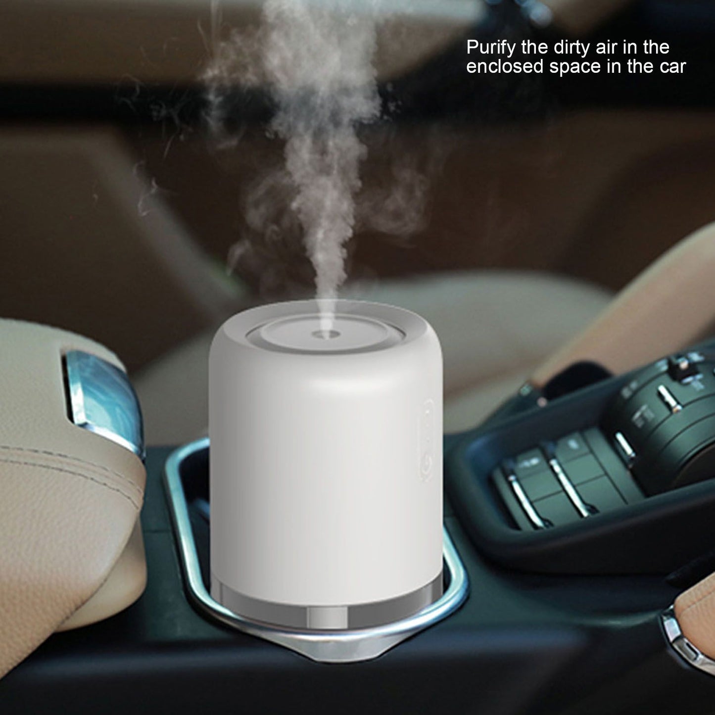 280ml Single Spray Humidifier Small Mist Quiet Operation with Warm Atmosphere Light for Car Home Office V1294-YM0523-3113210238911