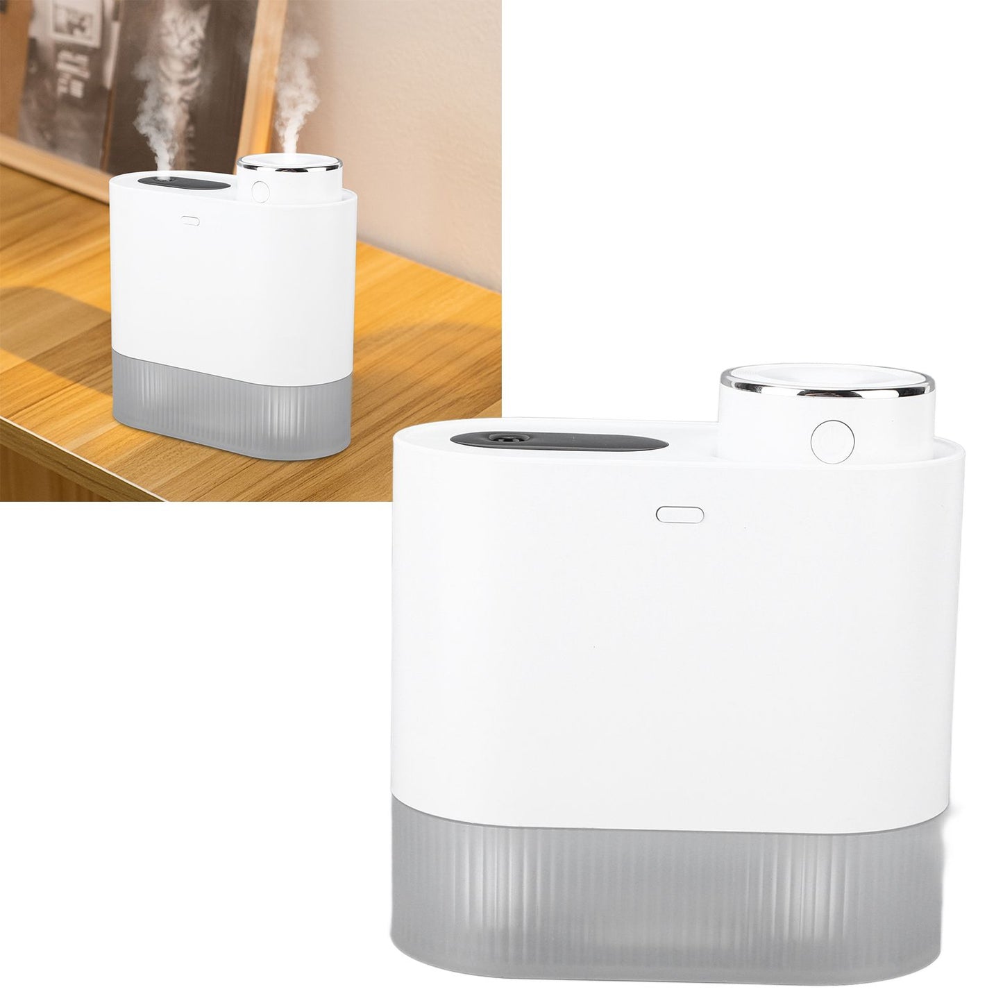 450ml Mini USB Humidifier High Capacity Double Spray Humidifier with Light for Bedroom OfficeWhite V1294-YM0523-3113210239111
