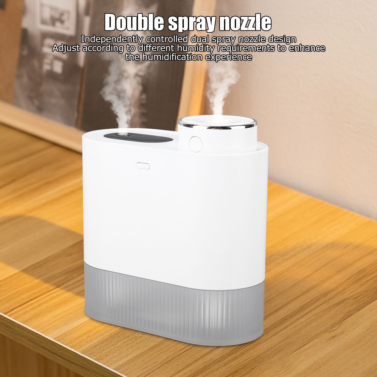 450ml Mini USB Humidifier High Capacity Double Spray Humidifier with Light for Bedroom OfficeWhite V1294-YM0523-3113210239111