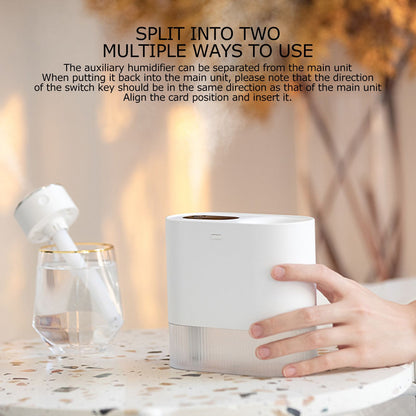 450ml Mini USB Humidifier High Capacity Double Spray Humidifier with Light for Bedroom OfficeWhite V1294-YM0523-3113210239111