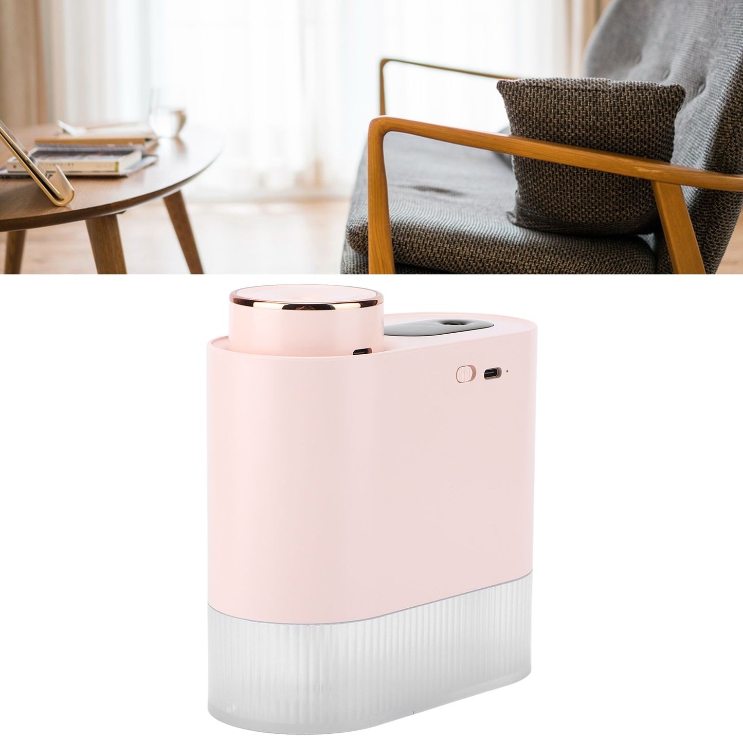450ml Mini USB Humidifier High Capacity Double Spray Humidifier with Light for Bedroom OfficePink V1294-YM0523-3113210239112