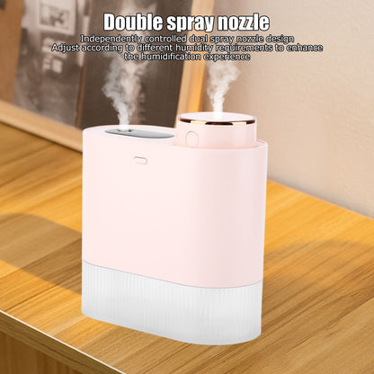 450ml Mini USB Humidifier High Capacity Double Spray Humidifier with Light for Bedroom OfficePink V1294-YM0523-3113210239112