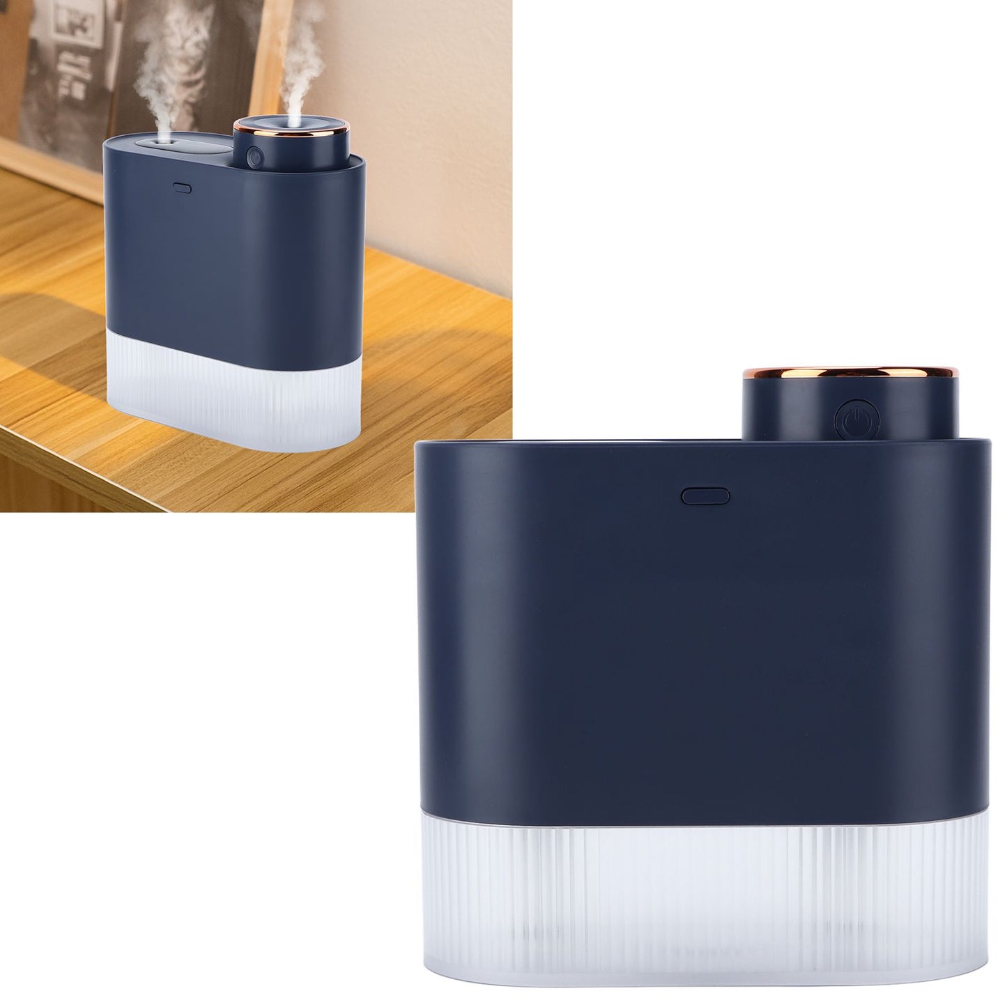 450ml Mini USB Humidifier High Capacity Double Spray Humidifier with Light for Bedroom OfficeBlue V1294-YM0523-3113210239113