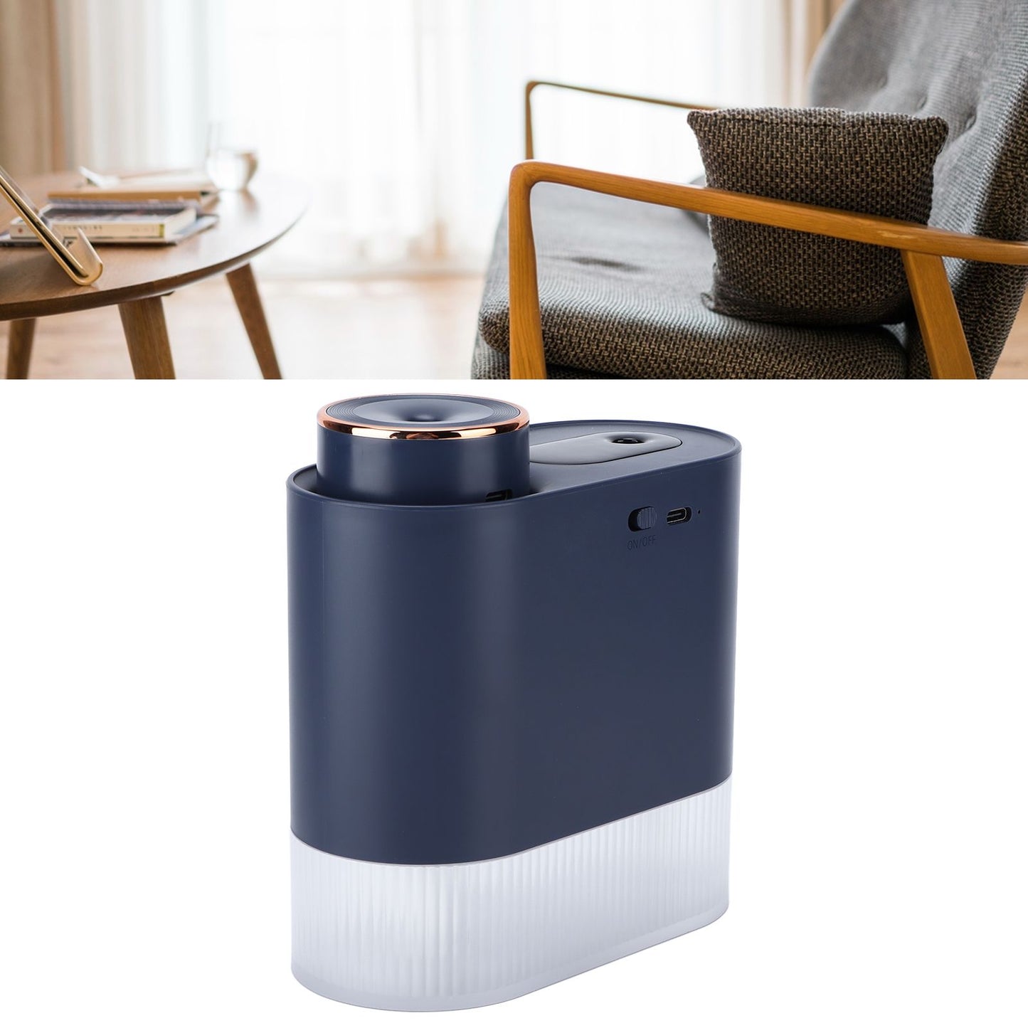 450ml Mini USB Humidifier High Capacity Double Spray Humidifier with Light for Bedroom OfficeBlue V1294-YM0523-3113210239113