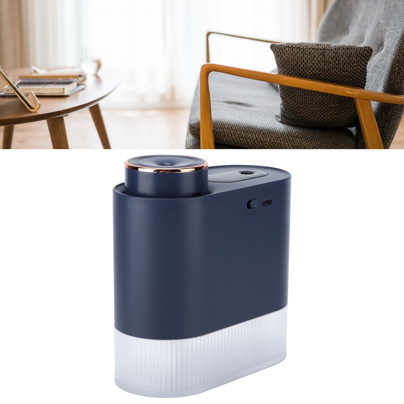 450ml Mini USB Humidifier High Capacity Double Spray Humidifier with Light for Bedroom OfficeBlue V1294-YM0523-3113210239113
