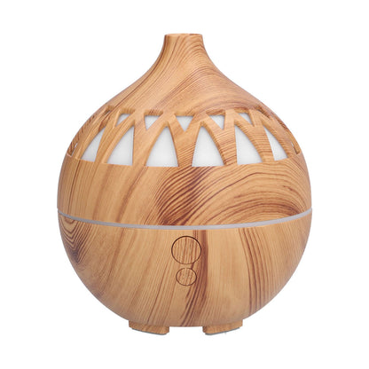 180ml Hollow Humidifier USB Powered Wood Grain Aroma Air Humidifier Night Light Humidifier V1294-YM0523-3113210240111