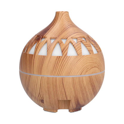 180ml Hollow Humidifier USB Powered Wood Grain Aroma Air Humidifier Night Light Humidifier V1294-YM0523-3113210240111