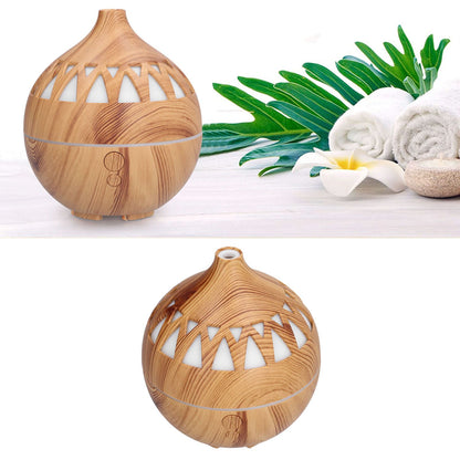 180ml Hollow Humidifier USB Powered Wood Grain Aroma Air Humidifier Night Light Humidifier V1294-YM0523-3113210240111