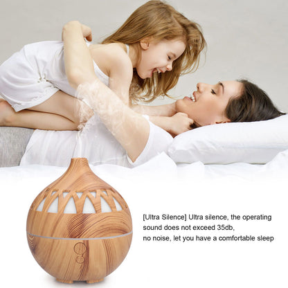 180ml Hollow Humidifier USB Powered Wood Grain Aroma Air Humidifier Night Light Humidifier V1294-YM0523-3113210240111