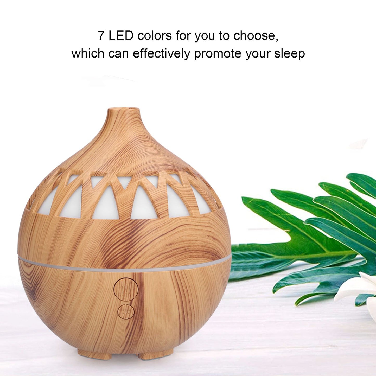 180ml Hollow Humidifier USB Powered Wood Grain Aroma Air Humidifier Night Light Humidifier V1294-YM0523-3113210240111