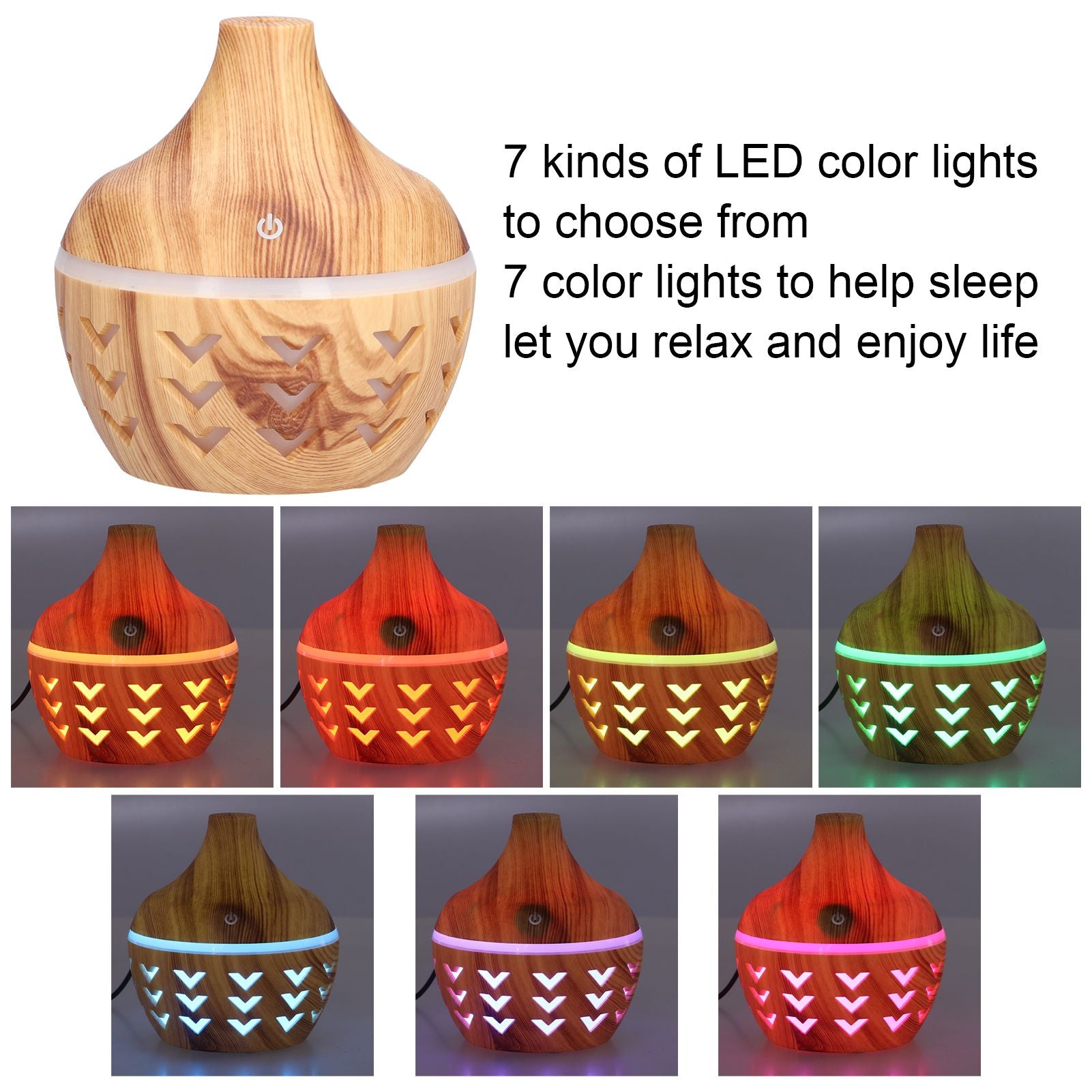 300ml Wood Grain Aroma Diffuser USB Air Purification Aromatherapy Humidifier for Home V1294-YM0523-3113210241111