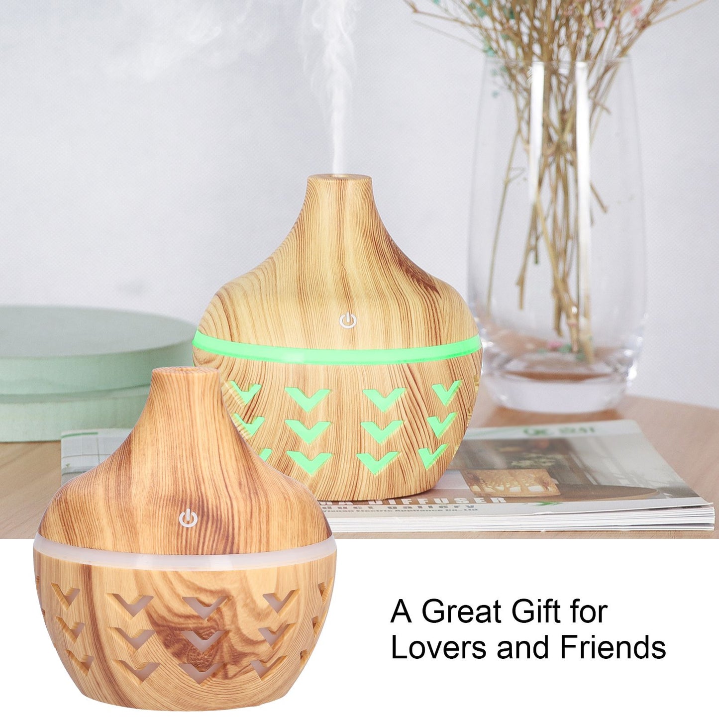 300ml Wood Grain Aroma Diffuser USB Air Purification Aromatherapy Humidifier for Home V1294-YM0523-3113210241111