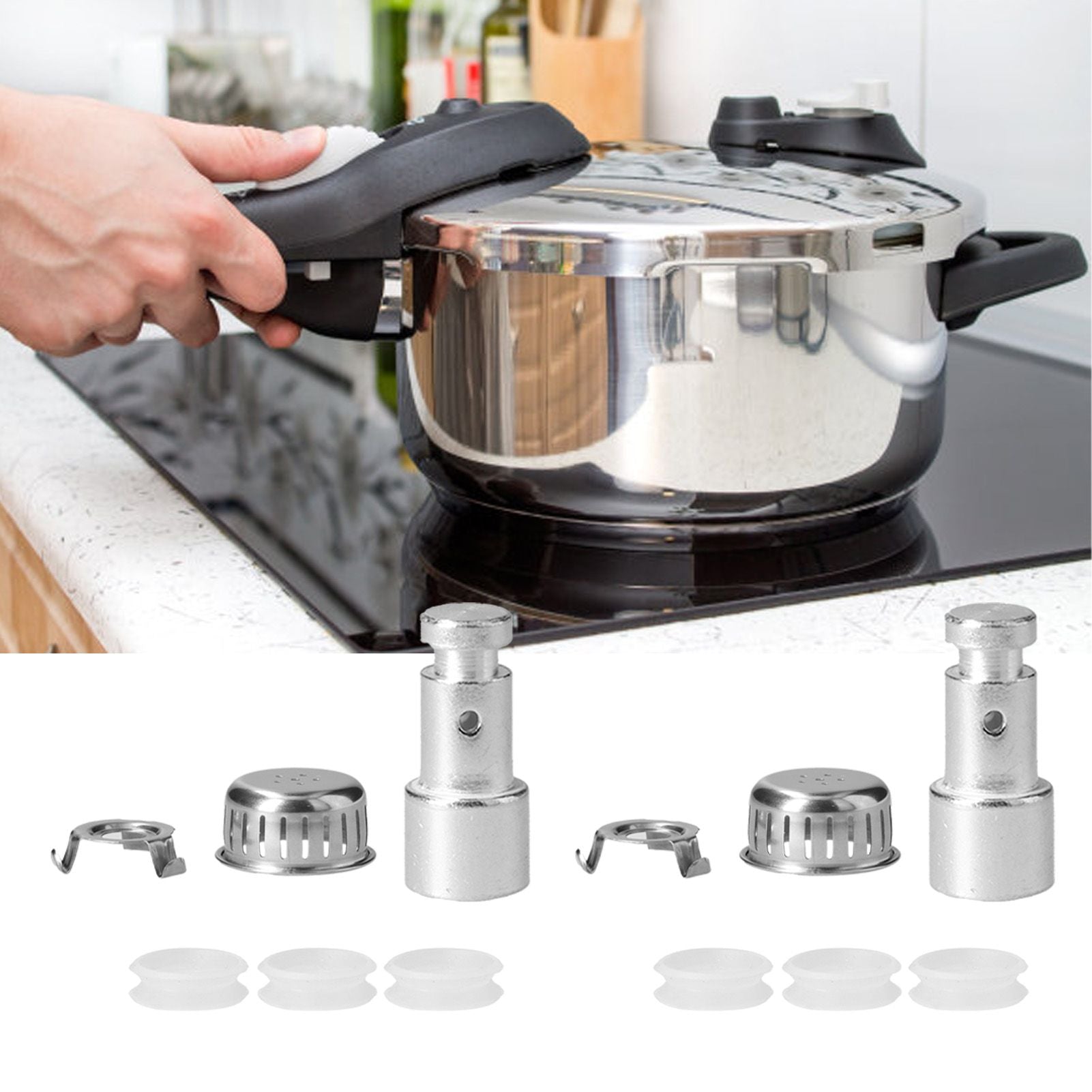 10Set Pressure Cooker Accessories Cover Anti Blocking Cover Bracket Float Valve Gasket Replacement V1294-YM0523-3113210244511