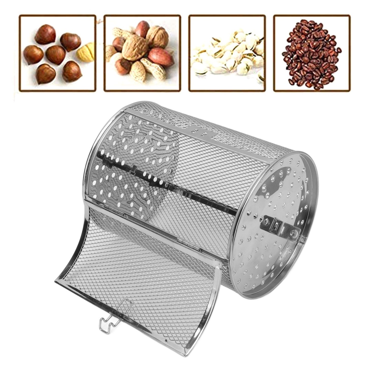 Oven Cage 360 Degree Rotatable Stainless Steel Oven Rack Roast Basket for Baking Nuts BBQ Roaster Tool V1294-YM0523-3113210245711