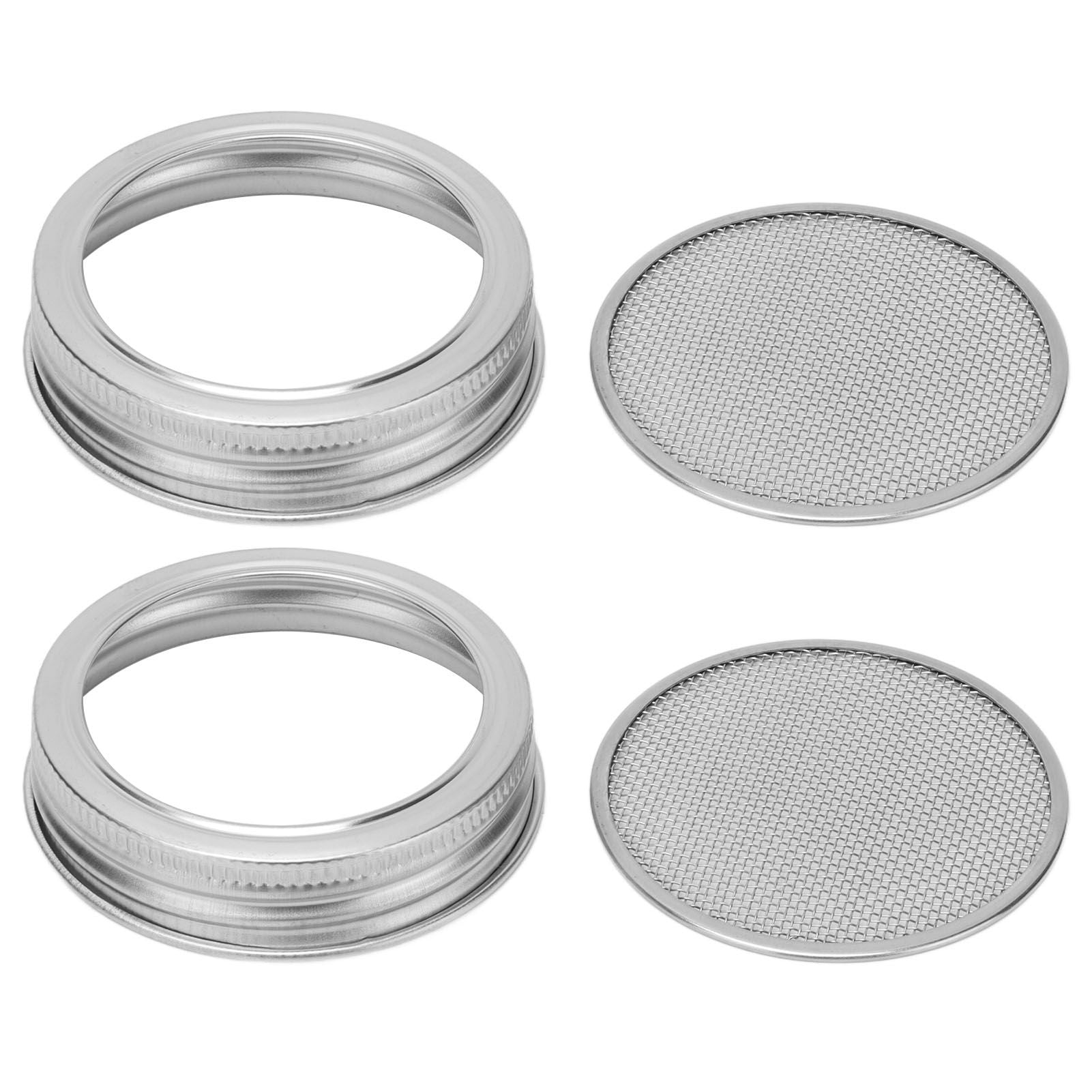 2Pcs Seed Sprouting Jar Filter Lids Stainless Steel Germination Accessory for Regular Mouth Jars70mm / 2.8in V1294-YM0523-3113210245911