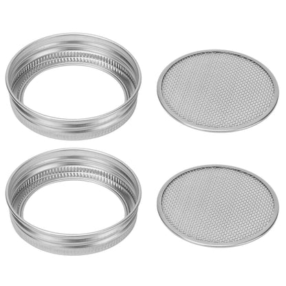 2Pcs Seed Sprouting Jar Filter Lids Stainless Steel Germination Accessory for Regular Mouth Jars70mm / 2.8in V1294-YM0523-3113210245911