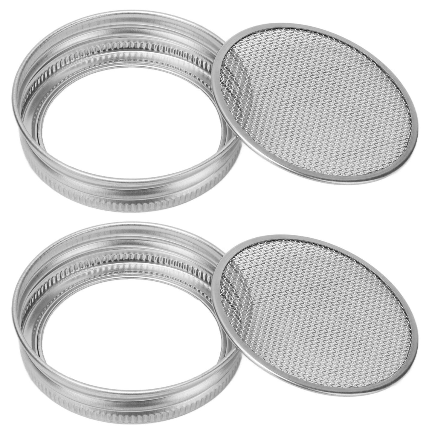2Pcs Seed Sprouting Jar Filter Lids Stainless Steel Germination Accessory for Regular Mouth Jars86mm / 3.4in V1294-YM0523-3113210245912