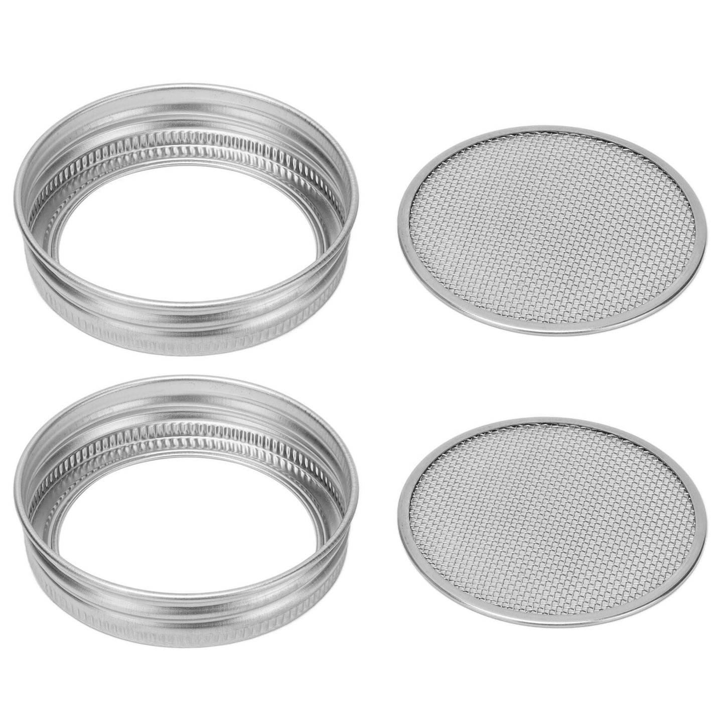 2Pcs Seed Sprouting Jar Filter Lids Stainless Steel Germination Accessory for Regular Mouth Jars86mm / 3.4in V1294-YM0523-3113210245912