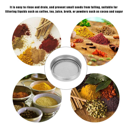 2Pcs Seed Sprouting Jar Filter Lids Stainless Steel Germination Accessory for Regular Mouth Jars86mm / 3.4in V1294-YM0523-3113210245912