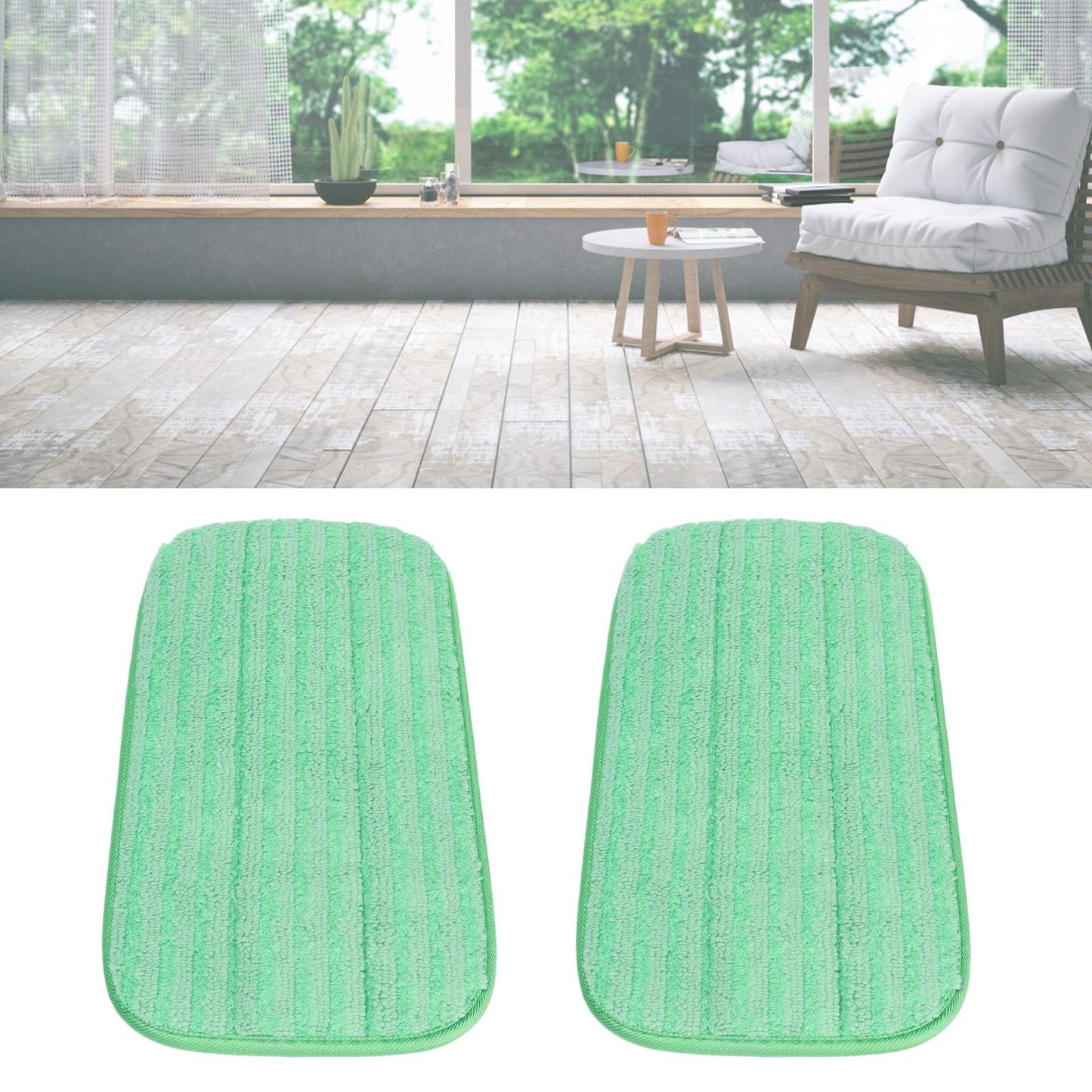 2PCS Mop Pad Microfiber Wet Dry Mop Cloth Reusable Mop Head Accessories for Swiffer WetJet V1294-YM0523-3113210251111
