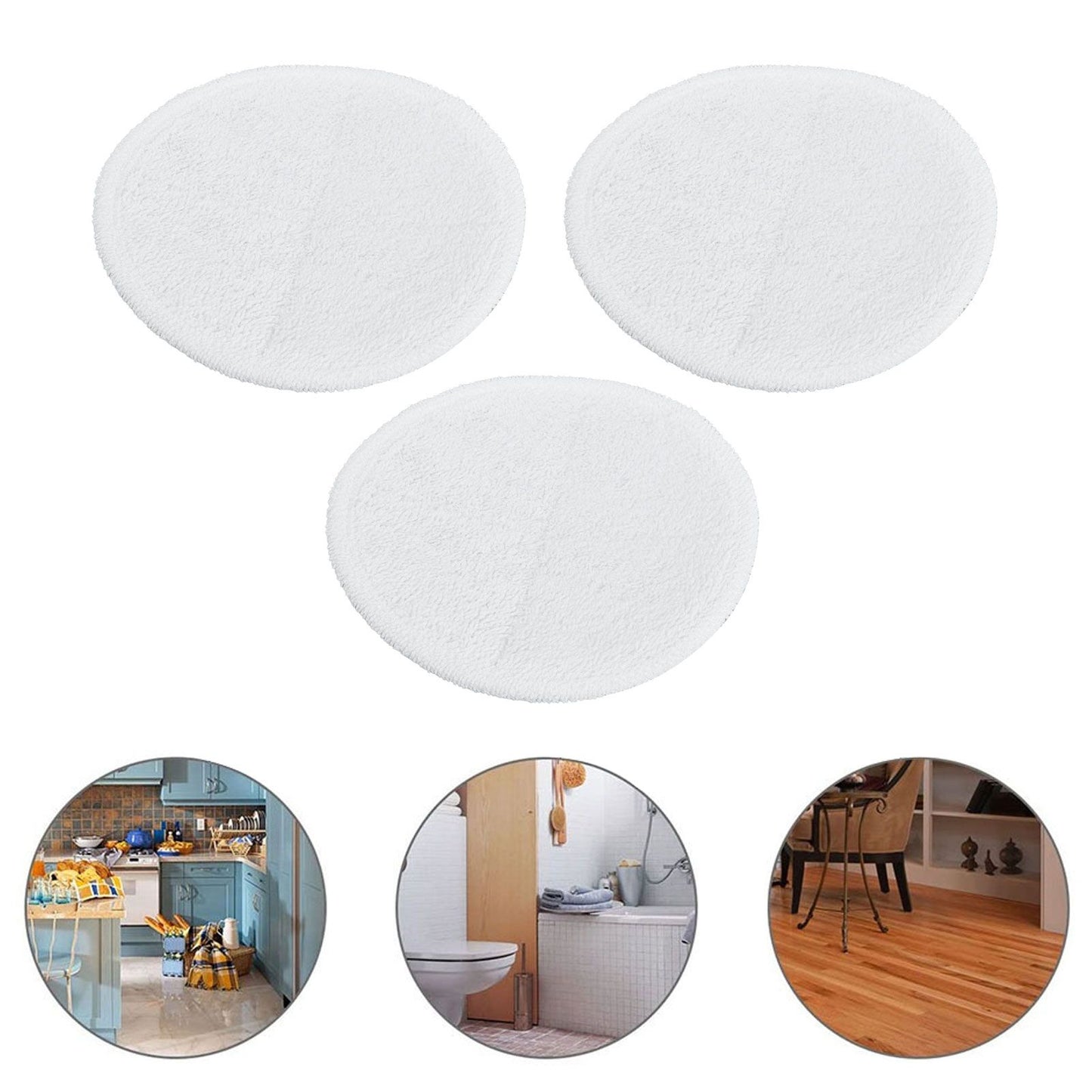 3PCS Mop Cloth Reusable Microfiber Mop Pad Mop Head Accessories for Bissell 2124/2039/2037/2039AWhite V1294-YM0523-3113210251311