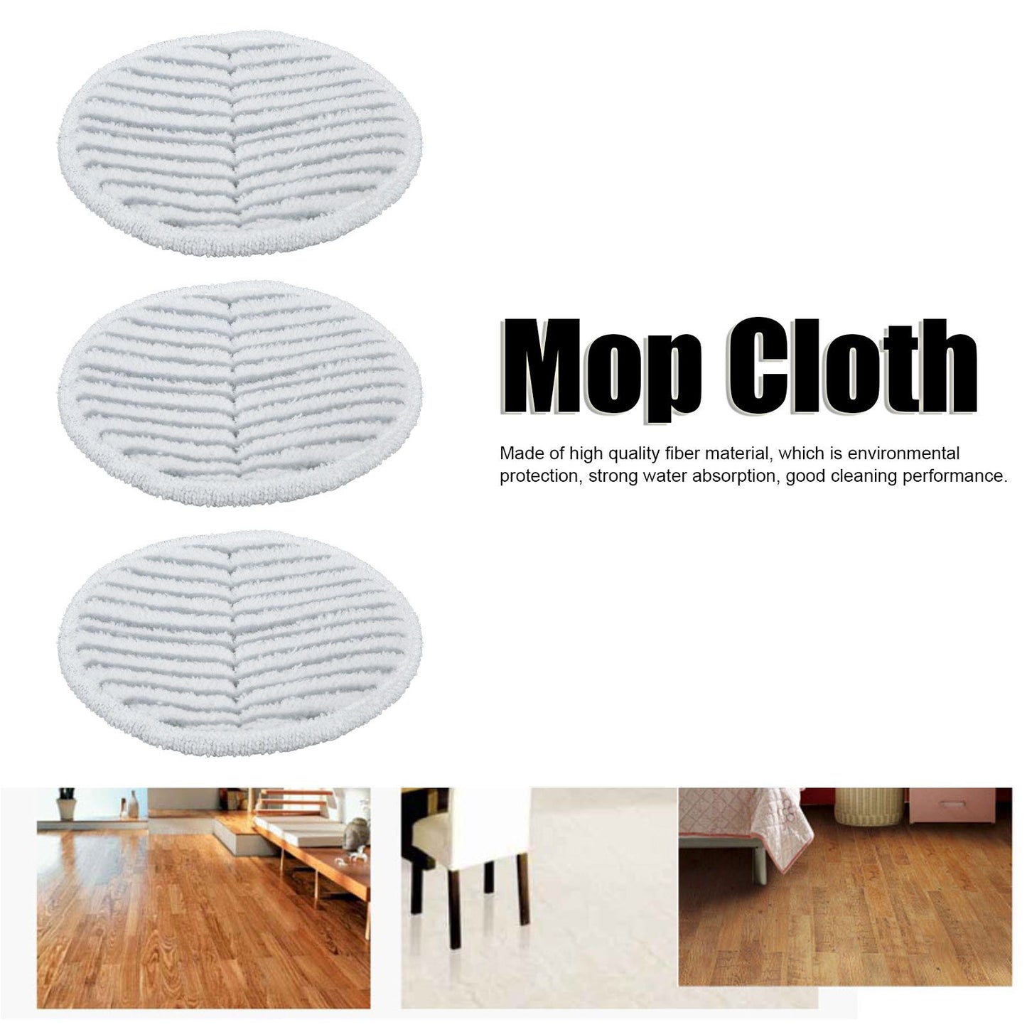 3PCS Mop Cloth Reusable Microfiber Mop Pad Mop Head Accessories for Bissell 2124/2039/2037/2039AGray V1294-YM0523-3113210251312