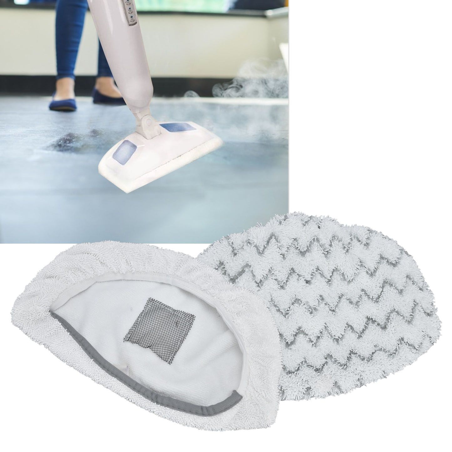 2Pcs Microfiber Mop Cloth Detachable Mop Replacement Pad Fit for Bissell 1940 Steam Mop V1294-YM0523-3113210251511