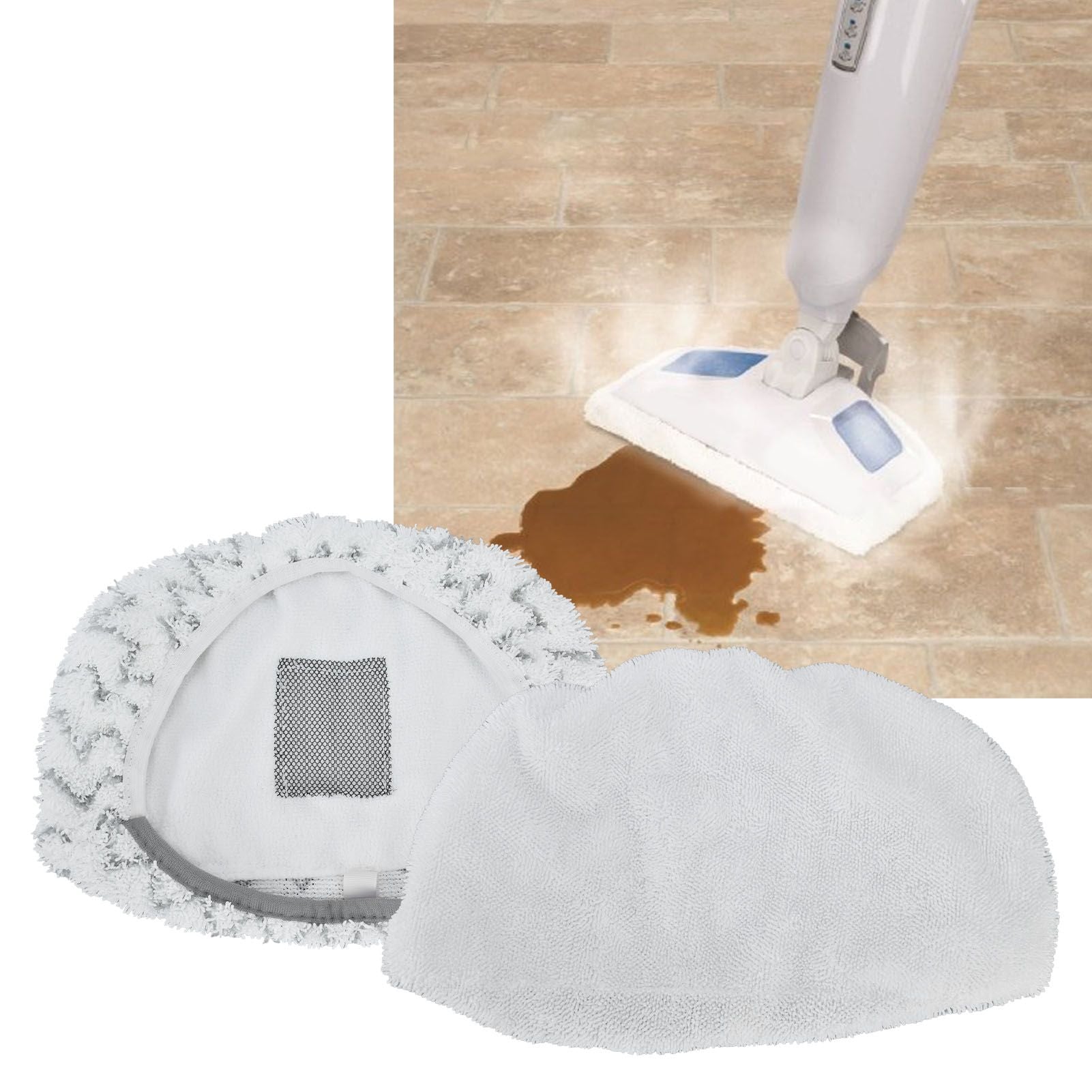 2Pcs Microfiber Mop Cloth Detachable Mop Replacement Pad Fit for Bissell 1940 Steam Mop V1294-YM0523-3113210251511