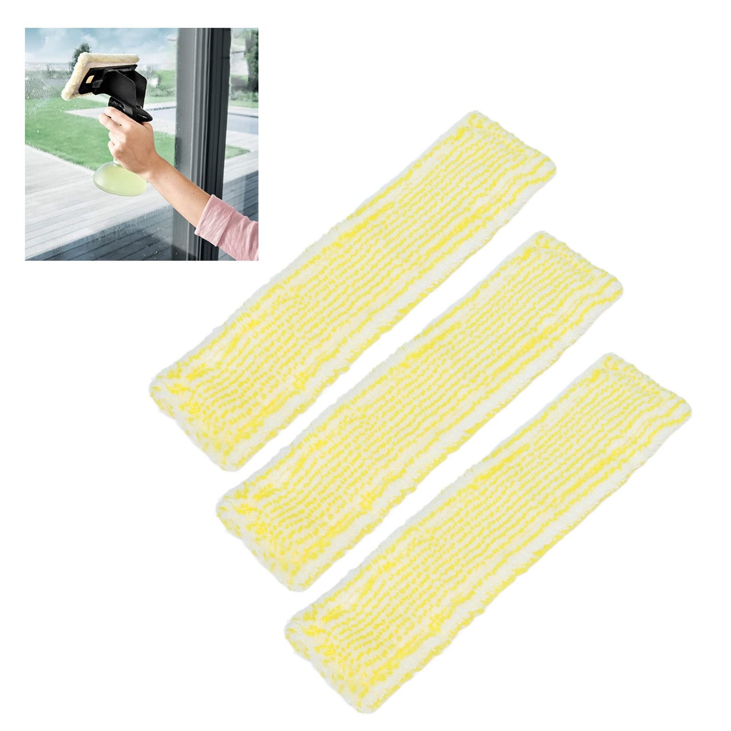 3Pcs Microfiber Window Cleaner Pad Replacement Fit for Karcher WV2 WV5 Window Cleaner V1294-YM0523-3113210252011