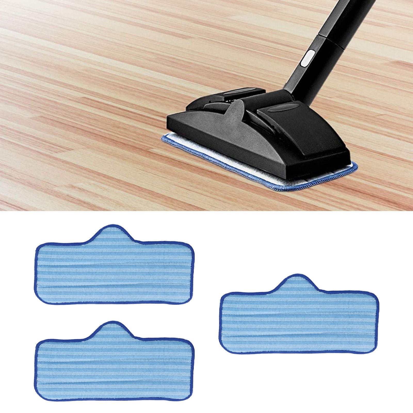 3PCS Microfiber Mop Pads Refill Replacement Mopping Cleaning Cloth Accessory Fit for Dupray Mops V1294-YM0523-3113210252111