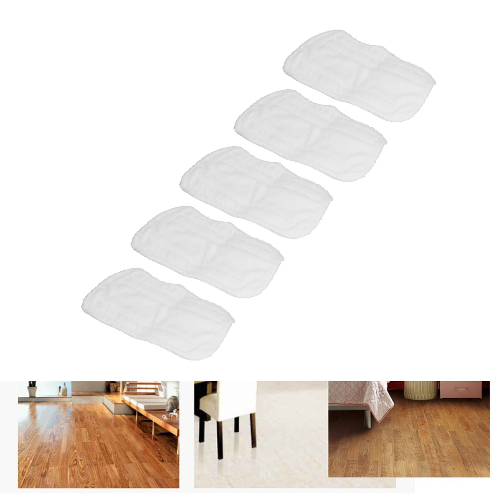 5PCS Cleaning Mop Cloth White Microfiber Mop Pad Mop Head Accessories for Shark XT3010 S3111 S1001 S3101 V1294-YM0523-3113210253611