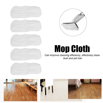 5PCS Cleaning Mop Cloth White Microfiber Mop Pad Mop Head Accessories for Shark XT3010 S3111 S1001 S3101 V1294-YM0523-3113210253611