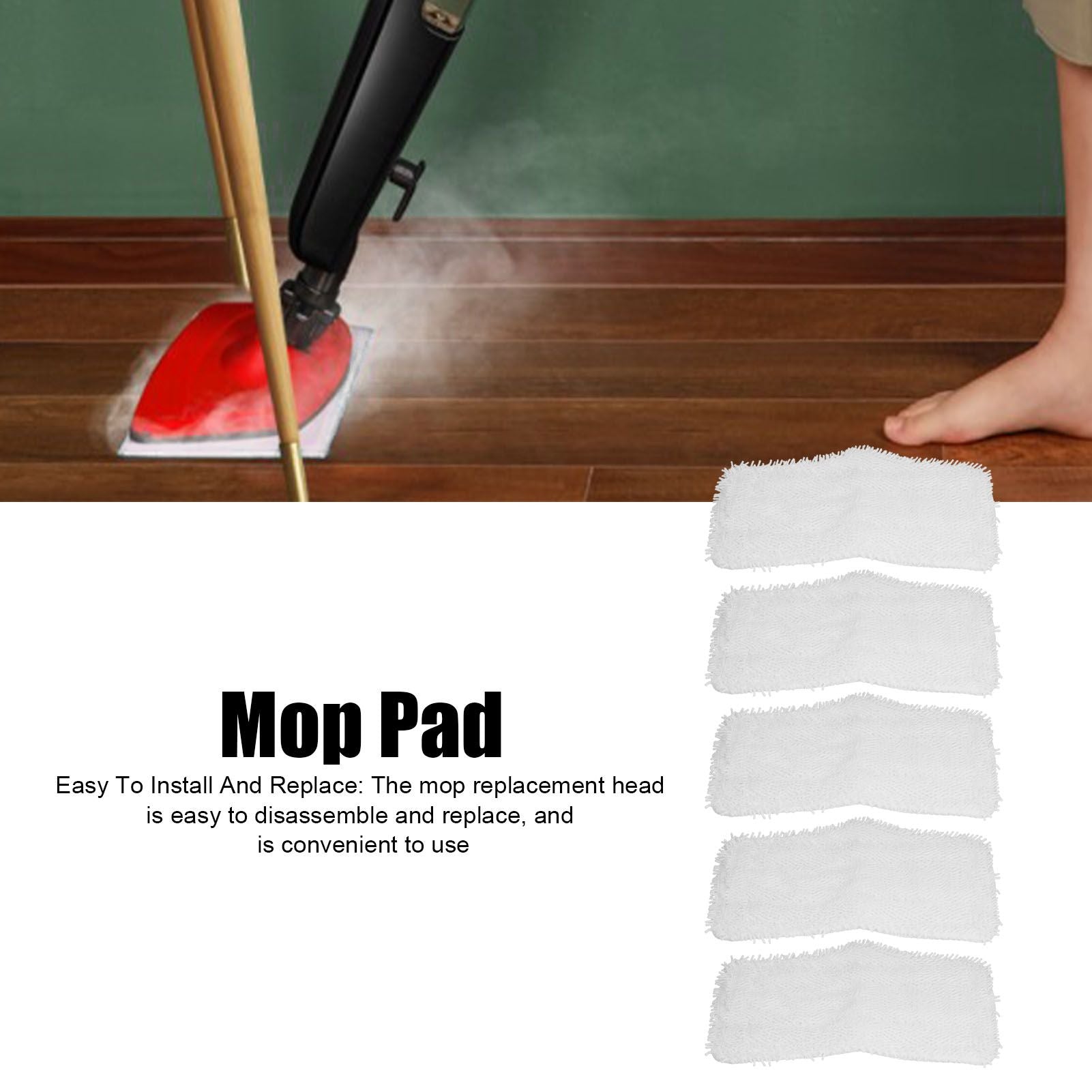5Pcs Microfiber Mop Replacement Pad Fit for Shark SK140 SK115 SK410 SK435 SK460 SS460WM V1294-YM0523-3113210253711