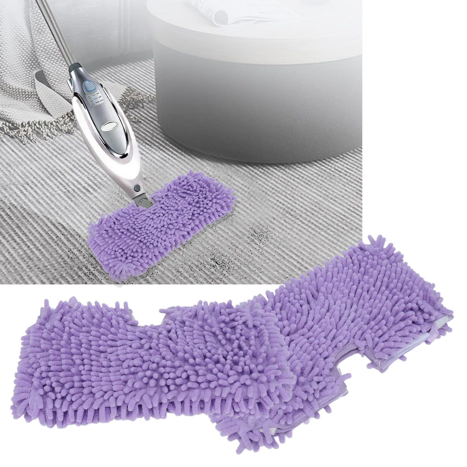 2PCS Mop Replacement Pads Soft Microfiber Mop Cloth Accessory Fit for Shark S3601 S3501 Purple V1294-YM0523-3113210254011